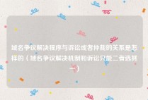 域名争议解决程序与诉讼或者仲裁的关系是怎样的（域名争议解决机制和诉讼只能二者选其一）