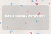 轻伤害2级赔偿多少钱（轻伤二级可赔多少）