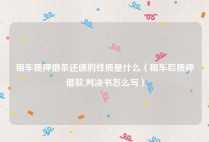 租车质押借条还债的性质是什么（租车后质押借款,判决书怎么写）