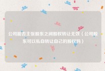 公司能否主张股东之间股权转让无效（公司股东可以私自转让自己的股权吗）
