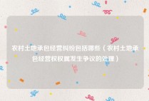 农村土地承包经营纠纷包括哪些（农村土地承包经营权权属发生争议的处理）