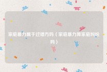 家庭暴力属于过错方吗（家庭暴力算家庭纠纷吗）