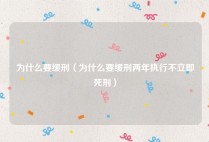 为什么要缓刑（为什么要缓刑两年执行不立即死刑）