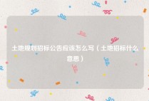 土地规划招标公告应该怎么写（土地招标什么意思）