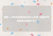 婚前一方购买股票的收益怎么处理（婚前买的股票算共同财产吗）