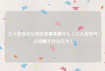 三人合伙开公司注意事项是什么（三人合伙开公司属于什么行为）
