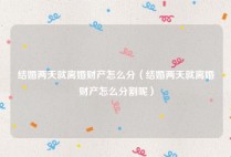 结婚两天就离婚财产怎么分（结婚两天就离婚财产怎么分割呢）