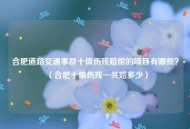 合肥道路交通事故十级伤残赔偿的项目有哪些？（合肥十级伤残一共赔多少）