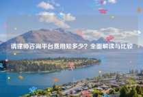 请律师咨询平台费用知多少？全面解读与比较