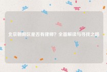北京朝阳区是否有律师？全面解读与寻找之路