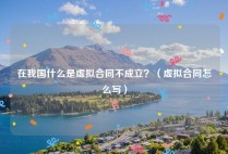 在我国什么是虚拟合同不成立？（虚拟合同怎么写）