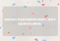 国有控股公司监事会履职情况有哪些（国有企业监事会的主要职责）