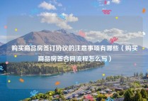 购买商品房签订协议的注意事项有哪些（购买商品房签合同流程怎么写）