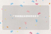 广西离婚起诉律师费用多少