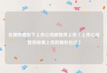 在哪些情形下上市公司被暂停上市（上市公司暂停股票上市的情形包括）