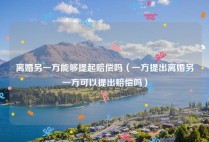 离婚另一方能够提起赔偿吗（一方提出离婚另一方可以提出赔偿吗）