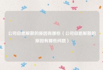 公司自愿解散的原因有哪些（公司自愿解散的原因有哪些问题）