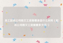 员工起诉公司拖欠工资需要准备什么材料（起诉公司拖欠工资需要多少钱?）