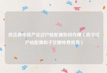 民法典中房产证过户给配偶如何办理（房子过户给配偶和子女哪种费用高）