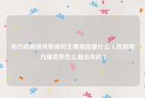 地方政府债务形成的主要原因是什么（政府地方债务率怎么算出来的）