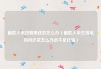 借款人未按期限还款怎么办（借款人未在规定时间还款怎么办是不是诈骗）