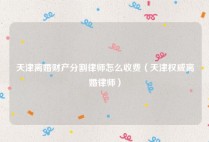 天津离婚财产分割律师怎么收费（天津权威离婚律师）