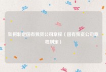 如何制定国有独资公司章程（国有独资公司章程制定）