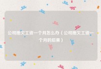 公司拖欠工资一个月怎么办（公司拖欠工资一个月的后果）