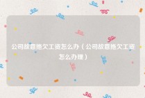 公司故意拖欠工资怎么办（公司故意拖欠工资怎么办理）