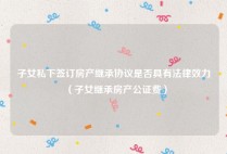 子女私下签订房产继承协议是否具有法律效力（子女继承房产公证费）