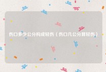 伤口多少公分构成轻伤（伤口几公分算轻伤）