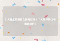个人签定的质押合同有效吗（个人质押协议书模板图片）