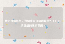 什么是清算组，如何成立公司清算组？（公司清算组的职权范围）