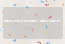 离婚诉讼的举证要点有哪些（离婚诉讼的证据）
