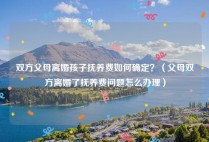 双方父母离婚孩子抚养费如何确定？（父母双方离婚了抚养费问题怎么办理）