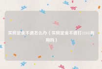 买房定金不退怎么办（买房定金不退打12345有用吗）