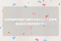 起诉离婚后的财产分割方式是什么？（起诉离婚法院会分割共同财产吗）