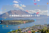 代理律师的工资究竟多少一个月？