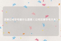 注册公司字号是什么意思（公司注册字号大全）