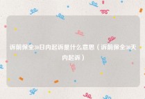 诉前保全30日内起诉是什么意思（诉前保全30天内起诉）