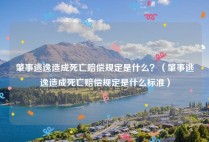 肇事逃逸造成死亡赔偿规定是什么？（肇事逃逸造成死亡赔偿规定是什么标准）