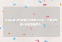 农转非能分村集体的征地补偿款吗（农转非拆迁补偿标准是多少）
