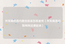 开发商的违约责任应该怎样追究（开发商违约如何向法律起诉）