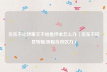 房东不让转租又不给退押金怎么办（房东不同意转租,转租合同效力）