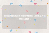 土地违规抵押融资的情形有哪些（土地抵押权是什么意思）