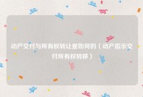 动产交付与所有权转让是如何的（动产指示交付所有权转移）