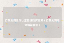 行政处罚主体认定错误如何撤案（行政处罚主体错误案例）