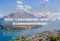 婚前财产公证要注意哪些问题（婚前财产公证要注意哪些问题和细节呢视频）