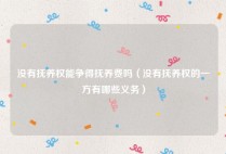没有抚养权能争得抚养费吗（没有抚养权的一方有哪些义务）