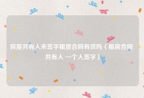 房屋共有人未签字租赁合同有效吗（租房合同 共有人 一个人签字）